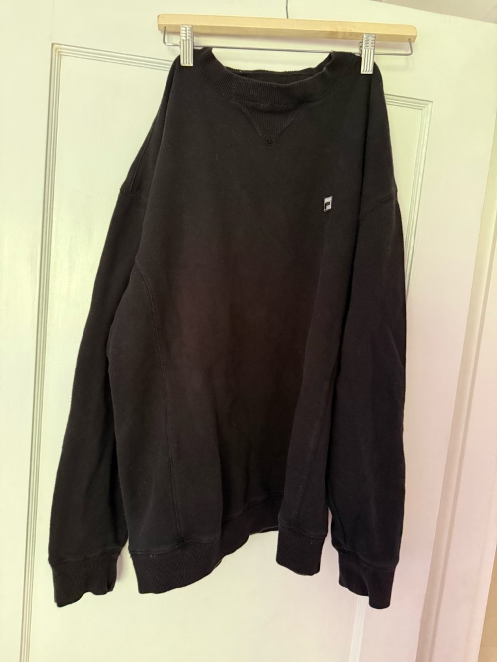 Fila Black Crewneck Sweatshirt with Subtle Chest Emblem